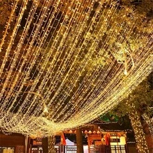 8 Lighting Modes Battery Powered Icicle Lights Curtain Lights, Starry String Lights, Outdoor Engineering Mall Wedding Decoration Lights, Outdoor Atmosphere Lights, Indoor Curtain Lights Christmas Decoration Holiday Lights, Holiday Lighting, Waterfall Lights Yard Decoration, Outdoor Decoration, Garden Fence Railing Decoration, Room Bedroom Hallway Living Room Eaves Decoration String Lights, Wedding Party Decoration - 8-function Battery-powered Fairy Lights - View 22