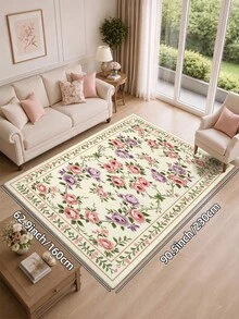 DAJIANG 1pc Floral Shaped Vintage Rug, Kitchen Rug, Hallway Rug, Suitable For Bathroom, Kitchen, Outdoor, Indoor, Hallway, Bedroom, Living Room, Bedside Mat, Machine Washable Easy To Clean, Non-Slip Entryway Mat, Bedroom Bathroom Decorative Rug - Multicolor - View 18