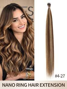 Nano Ring Hair Extensions Human Hair, 16-22 Inch, 25g 25 Strands, Cold Fusion Extensions, Low Visibility Nano Beads, Seamless Blend For Length And Volume With Hair For Women, Perfect For Daily, Party And Wedding Hairstyles - Multicolor - View 14