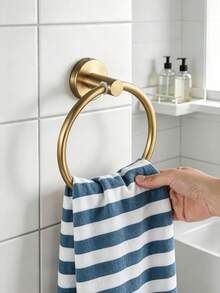 Towel Ring Storage Rack Bathroom Accessories Wall-Mounted Drill Screw Installation Sturdy And Durable Suitable For Above Sink And Kitchen - Multicolor - View 6