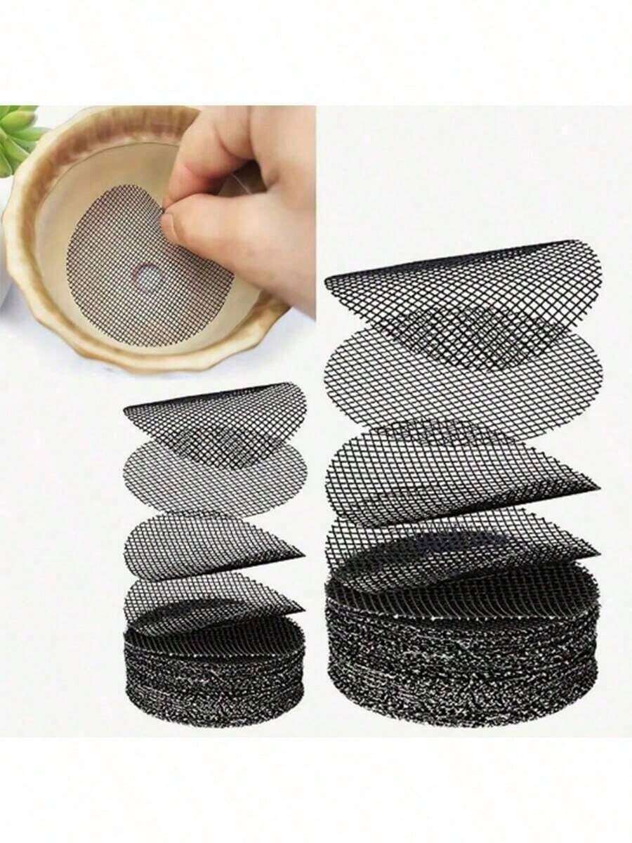 20pcs Flower Pot Hole Mesh Pads, Round Drainage Hole Mesh Sieve, Prevent Soil Loss And Plant Drainage, Bonsai Flower Pot Bottom Mesh Pads - A - View 1