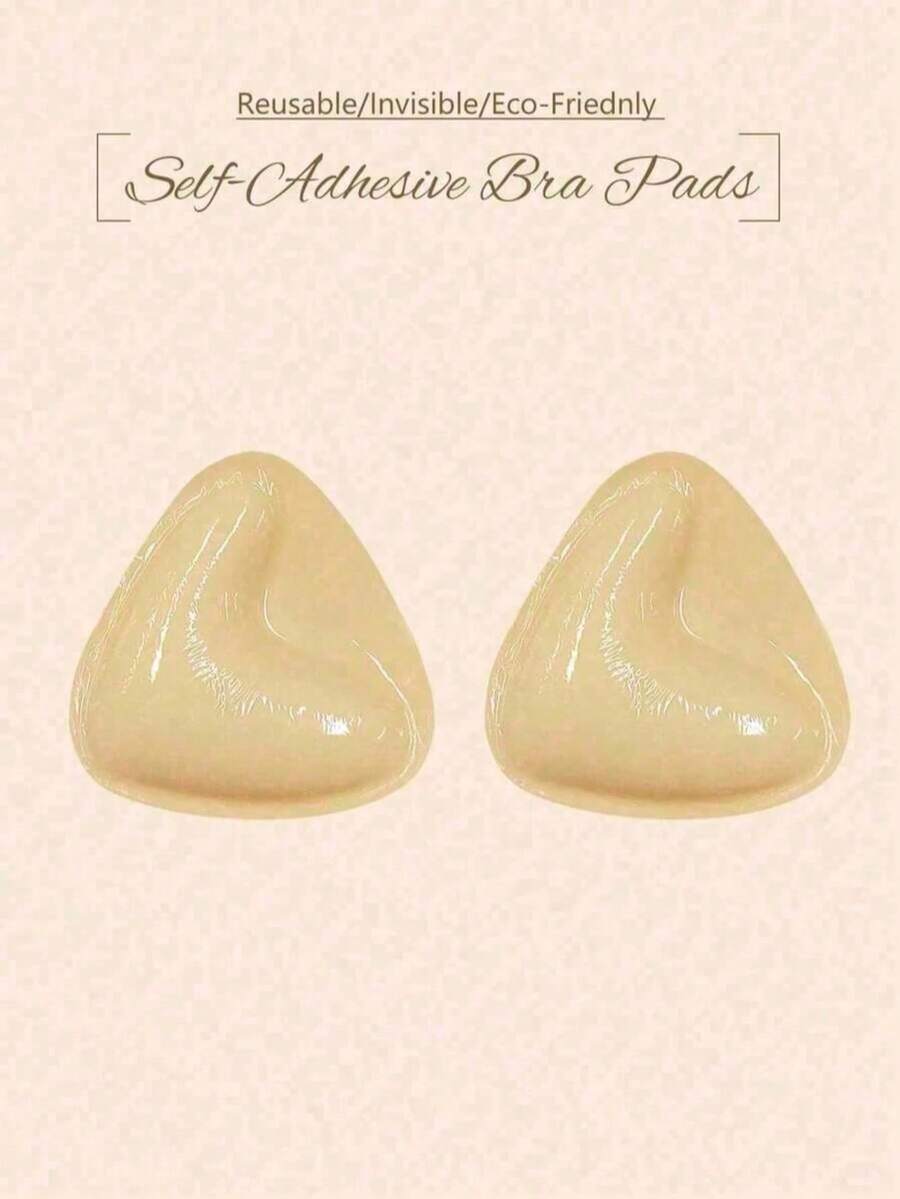 1 Pair Double-Sided Self-Adhesive Breast Pads, Reusable Invisible Thickened Swimsuit Pads, Waterproof Suitable For Swimming (Strong Adhesion, Please Follow Usage Instructions, Not Recommended For Ordering)