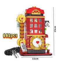 600+Pcs Vintage Realistic Game Console, Telephone Booth, Radio Building Block Set, Suitable For Display Collection, Window Display Decoration, Imaginative Exquisite Gift, Choice For Various Holidays - Multicolor - View 6