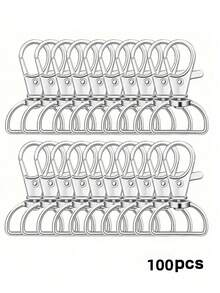 20/60/100pcs Rotating Spring Hook Keychains With D-Ring, Handmade Supplies, Key Ring Making Accessories, Sewing Accessories, 360° Rotating, Durable Zinc Alloy DIY Hardware Accessories, Suitable For Key Rings, Lanyards And Wallets - Multi-color - View 23