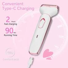 Recortadora de Bikini Eléctrica para Mujer, Afeitadora Inalámbrica 4 en 1, Apta para Rostro, Piernas, Axilas, Uso en Seco/Húmedo, Depilación Sin Dolor - Rojo y blanco - Ver 5