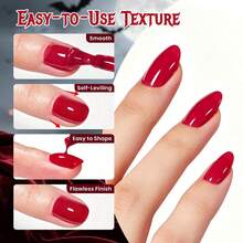 Beetles 1PCS Halloween Nail Builder Gel, Crimson Whisper Red 8-In-1 HEMA-Free & TPO-Free Builder Gel With Brush For Instant Apex, Thickening & Short Extensions, UV LED Cured DIY Manicure - Halloween Builder Gel - 查看 4
