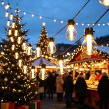 Solar Powered Vintage Bulb String Lights, 8 Lighting Modes, IP65 Waterproof PET Material LED Outdoor Atmosphere Lights, 10/20/30 LED Specifications, Suitable For Camping Tents, Gardens, Patios, Gazebos, Christmas And Party Decorations - Light Bulbs and Light Strips - View 10