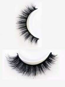 10 Pairs Cross Dense Fluffy Faux Mink Eyelashes Natural Long False Eyelashes Extension Handmade Curl 3D Eyelashes Makeup D Curl Mixed Style Artificial Eyelashes - Black - View 8