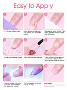 peacecolor Adhesivo de gel para uñas con curado por luz UV 15ML Pegamento de gel para puntas de uñas Adhesión duradera para extensión de uñas Arte de uñas & Manicura de salón - Multicolor - Ver 9