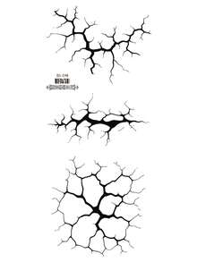 STARTTOOS 1pc Halloween Black Realistic Tree Branch Cracked Pattern Waterproof Temporary Tattoo Sticker For Face, Shoulder, Back, Leg, Cosplay Makeup Party Gift - Black - View 8