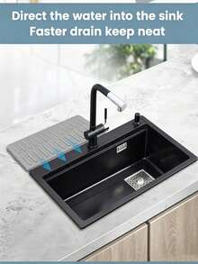 3/1pc Foldable Split Silicone Sink Mat, Hollow Layout Design With Built-In Drainage Channels To Quickly Guide Water Into The Sink. Raised Textured Surface Provides Stable Anti-Slip Effect And Heat-Resistant Properties, Suitable For Insulation And Heat Protection. Can Be Used As Sink Liner, Dish Drying Rack, Table Mat, Suitable For Various Kitchen Scenarios. Ideal Gift For Home Enthusiasts, Available In Gray, Black, Red And Other Color Options To Match Different Cabinet Decor Styles. - Multicolor - View 2