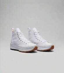 Stylish Casual Platform Ankle Boots, Lightweight And Comfortable - 靴子/白色 - 查看 1