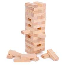 54-Piece Jenga Wooden Blocks - Balance Tower Party Game, Domino Blocks, Classic Wooden Blocks, Tumbling Tower Blocks, Perfect For Party And Gathering Multiplayer Games, Great Game Night, Board Games, Games - Multicolor - View 3