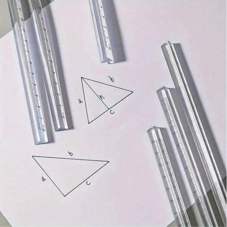 1pc Minimalist Transparent Triangular Ruler, Drawing Measuring Ruler, 3D Triangle Ruler, Exam Office 3D Scale Ruler, Suitable For Precise Drawing Measurement And Office Use, Durable And Smooth - A - View 6