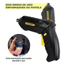 Chave De Fenda Elétrica Duas Formas Com 12 Peças Luz 3.6v Recarregável Bomvink - Entrada do Brasil (127V) - Visão 2