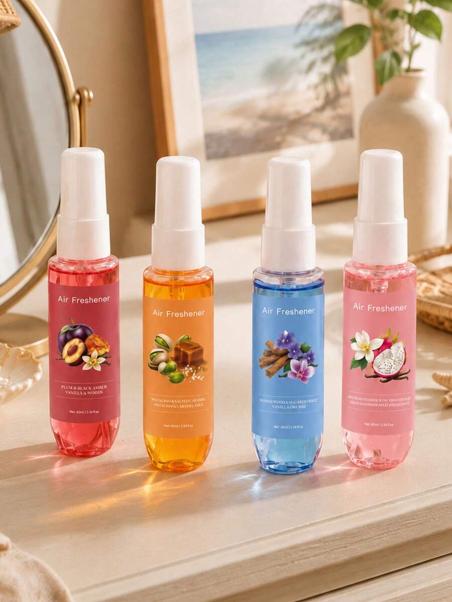 1 Bottle Or 4 Bottles Brazilian Style Fragrance Spray, Blending Fruity And Marine Notes To Create A Long-Lasting, Natural, Fresh And Charming Scent, Suitable For Indoor Use, Random Color - Multicolor - View 1