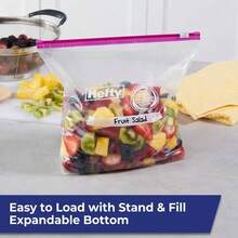 Gallon Food Storage Bags With Slider 30 Count Heavy Duty Leak Proof Resealable Freezer For Meat Vegetables Soups Meal Prep Bulk - 30-pack - View 5