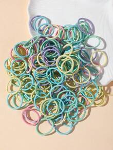 100/50/20pcs Girls Spring Color Hair Ties Hair Accessories Sweet Cool Korean Princess Style All-Match Versatile Non-Damaging Hair Accessories For Daily Use - Multicolor - View 5