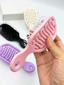 1pc Portable Oval Pocket Hair Comb, Wet & Dry Use, Compact Lightweight Massage Comb, Women's Mini Hair Brush, Hair Styling Tool, Suitable For Home, Dorm, Travel, Outdoor Activities, Office, School And More - A - View 2