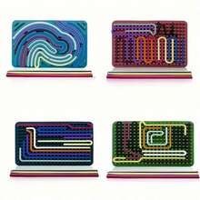 [Dual-Sided Stress Relief Tool]Silicone Sensory Activity Board | Colorful Cord Maze Fidget Toy | Silent Tactile Anxiety Relief | ADHD & Focus Aid | Portable Stress Reliever For Office & Commuting | Creative Gift For Friends - Multicolor - View 11
