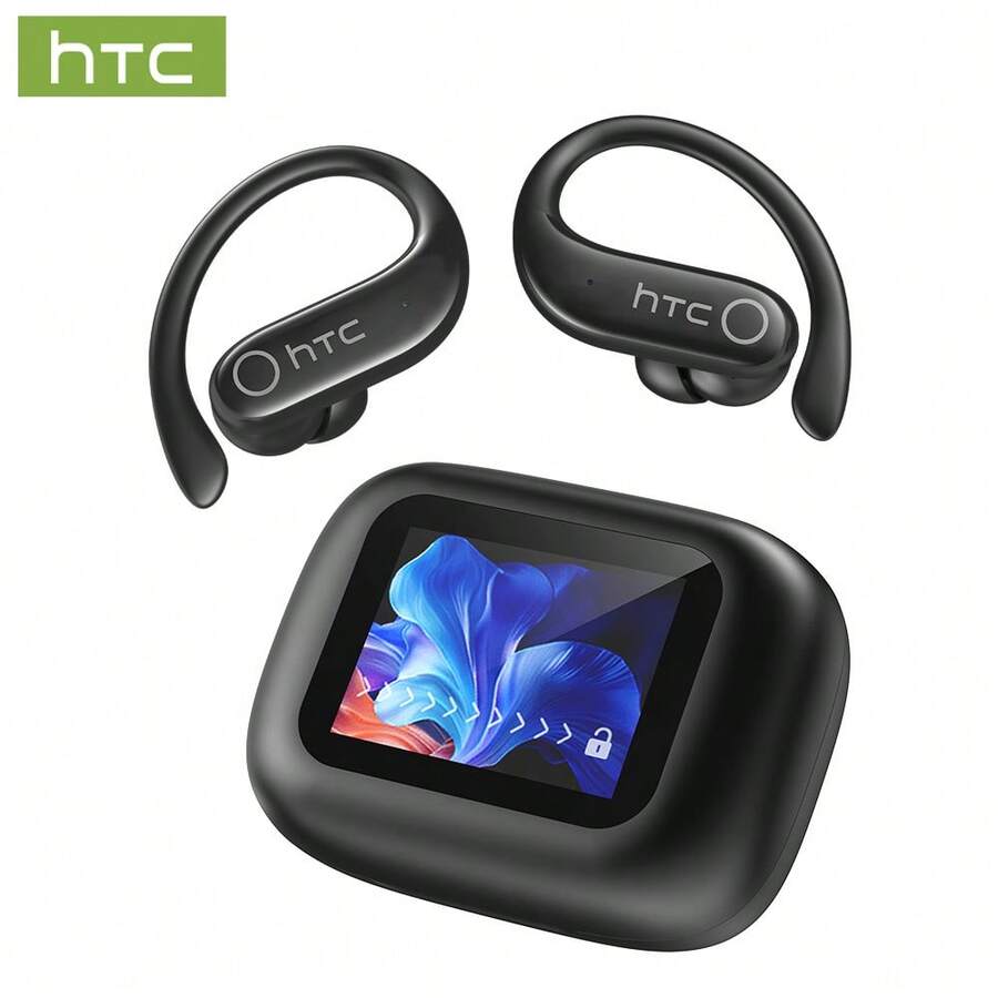 سماعات HTC NE61 AI للترجمة اللاسلكية مع مترجم فوري مناسب ل- 135 لغة، سماعات أذن لاسلكية مع شاشة، شحن USB، ميكروفون مدمج وتعلم اللغات للمسافرين، هدايا ل- (لا يشمل الشاحن)