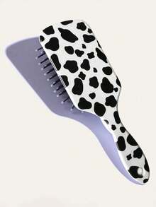 1pc Cute Cow Print Portable Mini Folding Air Cushion Massage Comb, Leopard Print Comb Set, Handle Style Comb, Zebra Print Air Cushion Comb - Multicolor - View 9