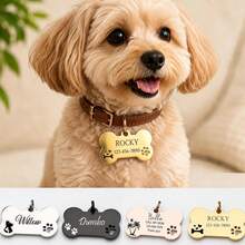 Cute Dog Tags Personalized Customization, Custom Bone-Shaped Dog Tags, Dog Name Tags, Dog Collar Tags, Puppy Tags, Custom Stainless Steel Pet ID Tags - Multicolor - View 4
