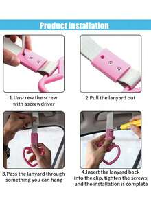 1pc Heart-Shaped Car Handle With Drift Pendant, Rear Bumper Warning Ring Decoration, Broken Heart Handle Interior Accessory For Subway, Bus, Car - Multicolor - View 8