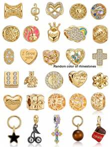 30/32/62pcs Women's Metal Charm Fashion Gold And Silver Accessory Set - Multicolor - View 5