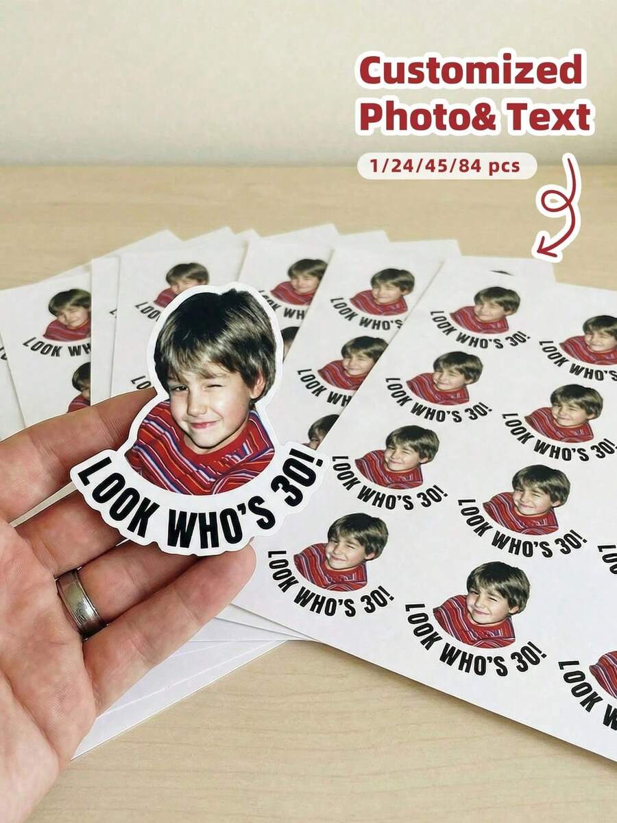 Custom Face Stickers Party Favors - Personalized Cup And Cookie Sticker Labels - Waterproof Vinyl Decals