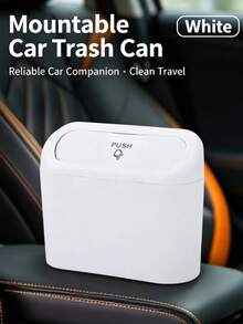 1pc Mini Portable Car Hanging Trash Can With Lid, Large Capacity Waterproof & Odor-Proof Design, Suitable For Cars And SUVs - A - View 8