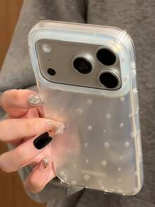Premium Glitter Silver White Star Design Phone Case Compatible With Iphone 17 Pro Max, 17 New, 16 Pro, 14, 16 Full Coverage Anti-Drop Protective Cover, Unique & Stylish For Women - Silver - View 4