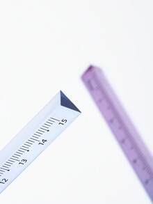 1 pieza Regla triangular de acrílico transparente degradado, regla recta de medición para estudiantes y oficina, regla de papelería de estética minimalista, adecuada para dibujo, medición de tareas, documentos de oficina, proyectos de manualidades - Regla - Ver 3