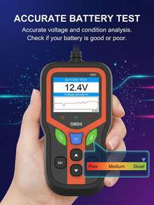 OBD2 掃描儀診斷代碼讀取器，汽車 OBD II 引擎故障燈、電池測試儀，Mode 6、Mode 8 與 I/M 就緒狀態，兼容所有 1996 年及之後的 OBDII 車輛 OBDII 掃描工具 - 彩色 - 查看 9