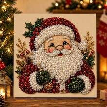 1pc/Christmas Pearl Painting DIY Kit Santa Claus & Reindeer Diamond Painting Handmade Home Decor - Multicolor - View 11