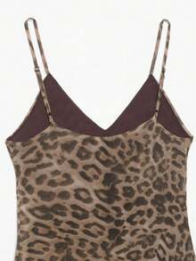 DEEKA Autumn New Women's European And American Style Fashion Sexy V-Neck Leopard Print Slip Dress Elegant - Multicolor - View 5
