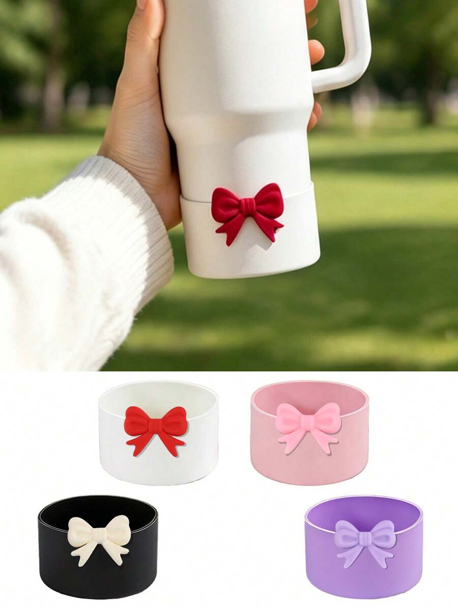 1pc Silicone Cup Sleeve Anti-Slip Protective Bottom Cover, Shockproof Scratch-Resistant Water Bottle Insulated Cup Base Protector, Universal Cup Accessory, Suitable For 12-40oz Insulated Cups - Multicolor - View 1
