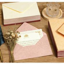 500/100/50/10pcs White Wood Grain Window Envelopes, DIY Handmade Gift Packaging Bags, Wedding Invitation Card Envelopes, Cash Envelopes, Stationery, Office Envelopes, Wedding Envelopes - A - View 3