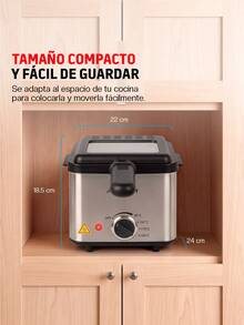 Redlemon 1.5L Compact Electric Deep Fryer, Removable Basket And Lid With Window - US A Type Plug(110-127V) - View 8
