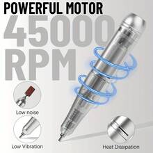 ICEWLESS Professional 45,000 RPM Electric Nail Drill, Rechargeable Portable Electric File Set, Low Noise & Low Vibration Nail Tool, Suitable For Gel Nails, Salon & Home Use, With High Definition Touch Screen Display, 1600mAh - Multicolor - View 5