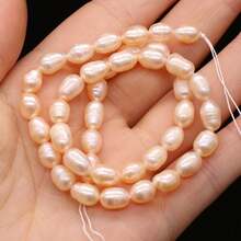 1 Strand 36cm Natural Freshwater Pearls Rice Oval Pearl Beads For Jewelry Making DIY Women Men Necklace Bracelets Handicrafts Accessories - Rice Pearl - View 7