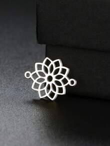 TEAMER 1pc/Pack Fashionable Stainless Steel Hollow Yoga Seven Chakras Pendant, Exquisite Geometric Design Handmade DIY Accessory For Necklace, Bracelet, Earrings, Keychain, Bag Charm - Fashion Series - View 10