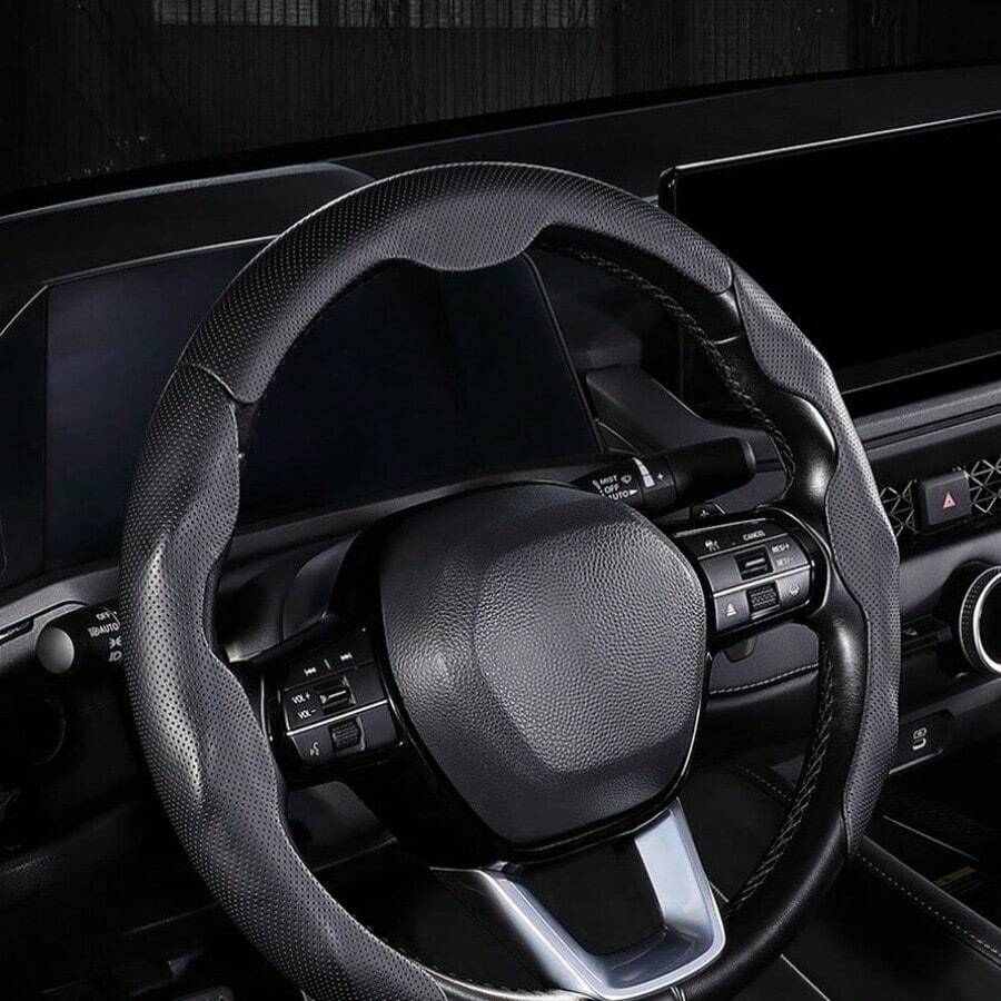 2件裝防滑碳纖維風方向盤套,通用汽車方向盤套 - A - 查看 1
