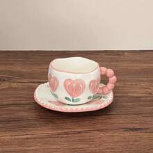 Creative Coffee Cup & Saucer Set, Highly Attractive Handmade Ceramic Water Cup, Hand-Painted Fresh Style Afternoon Tea Cup, Mug - Multiple Selection - View 17