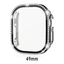 黑色、銀色、玫瑰金、藍色通用保護殼，適用於男女性 40mm 41mm 42mm 44mm 45mm 46mm 49mm，PC 硬質材質，附水鑽直角邊框與螢幕保護貼 2-in-1 防撞防刮防塵，相容 Ultra 3 2 1 系列 10 SE 9 8 7 6 5 4 系列 - 彩色 - 查看 67