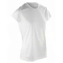 Spiro Womens/Ladies Sports Gym Quick-Dry Performance T-Shirt XS-XL - White - View 2
