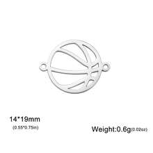 TEAMER 3pcs/Pack Minimalist Hollow Volleyball, Basketball, Baseball, Racket Pendant Fashion Sports Ball Element Handmade DIY Accessories For Bracelet, Necklace, Earrings, Keychain, Bag Charm - Ball Series - View 10