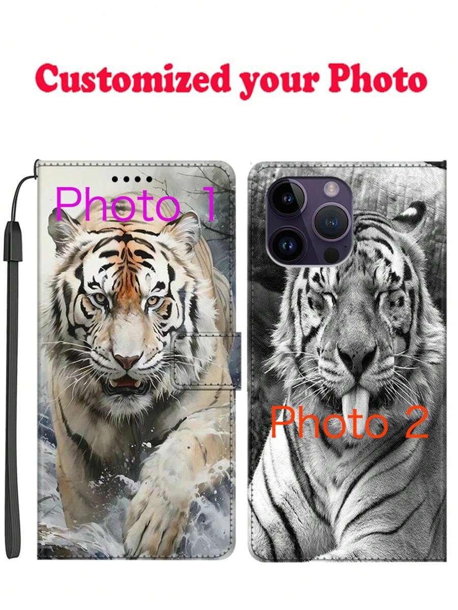 Dompet Kartu Kustom, Tempat Kartu, Casing Ponsel, Cetak Gambar Personalisasi, Kulit Sintetis PU, Hadiah Kreatif untuk Pasangan dan Teman, Cocok untuk Samsung, Apple, Honor - MultiWarna - View 1