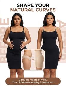 Women's Seamless High Waist Tight Shaping Panties, Abdominal Compression, Butt Lift, Breathable Slimming Shaping Underwear - Apricot - View 6