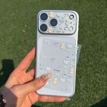 Apple 18Pro、18Promax、17 Promax 手機鏡頭保護膜 + 可愛熊貼紙 DIY 裝飾貼紙 底材相機保護膜 - 透明+小熊蝴蝶 - 查看 12